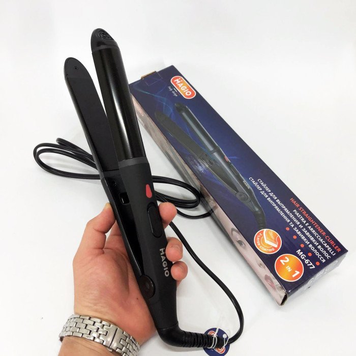 Випрямляч - плойка для волосся 2в1 MAGIO MG-677 2в1, Стайлер для укладання, Праска випрямляч
