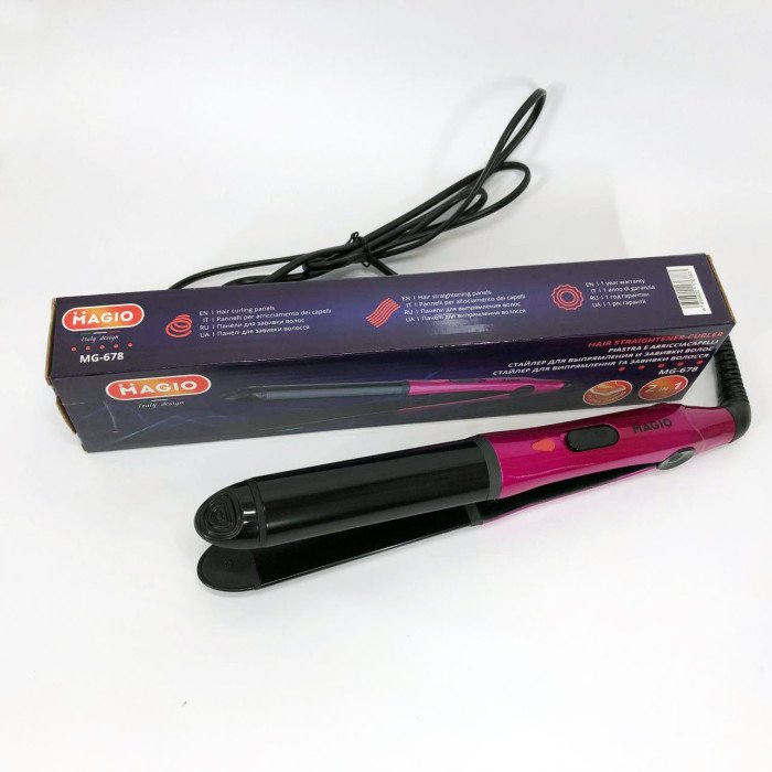 Щипці плойка-випрямляч MAGIO MG-678, Випрямляч для волосся 2в1, Гофре плойка прасок для волосся