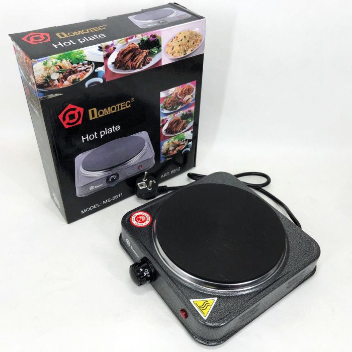 Електроплита DOMOTEC MS-5811 1500 Вт, переносна настільна електроплита, електроплита на 1 конфорку