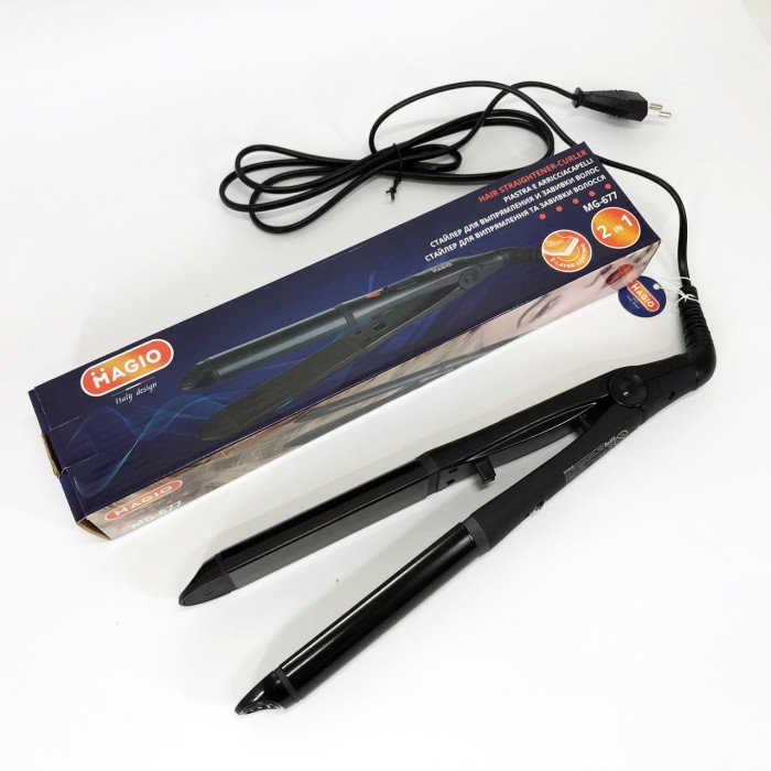 Випрямляч - плойка для волосся 2в1 MAGIO MG-677 2в1, Стайлер для укладання, Праска випрямляч