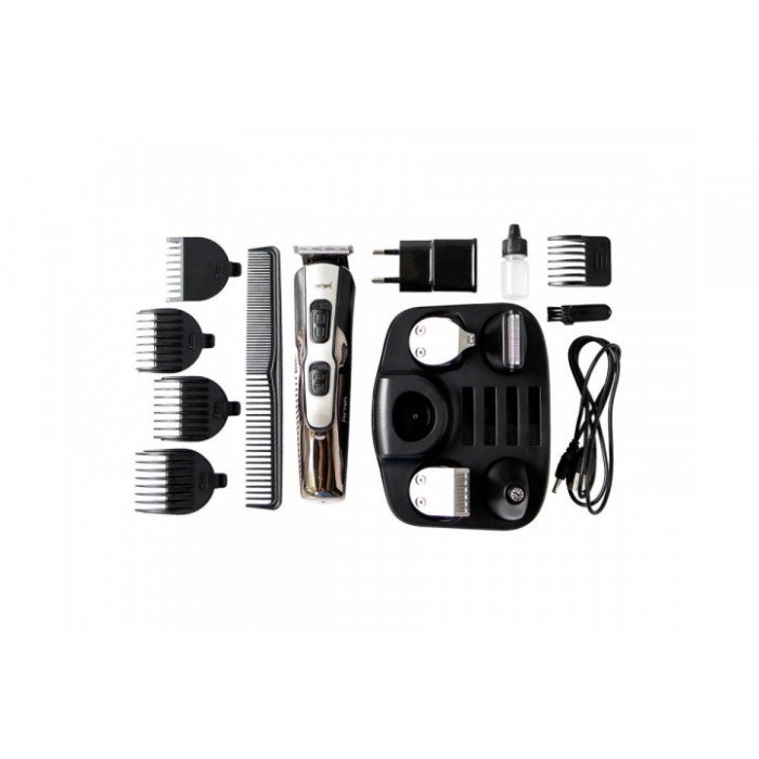 Машинка для стрижки 10в1 GEMEI GM-592, машина для окантування, підстригальна машинка. Колір: червоний