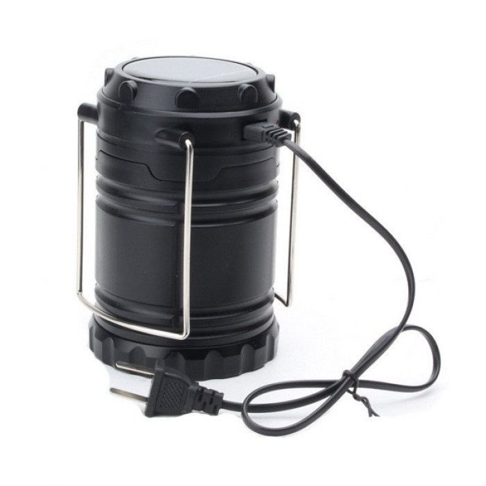 Туристичний ліхтар-лампа на сонячній батареї з павербанком CAMPING MH-5800T (6+1 LED). Колір: чорний