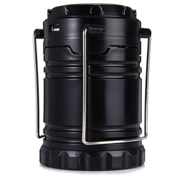 Туристичний ліхтар-лампа на сонячній батареї з павербанком CAMPING MH-5800T (6+1 LED). Колір: чорний