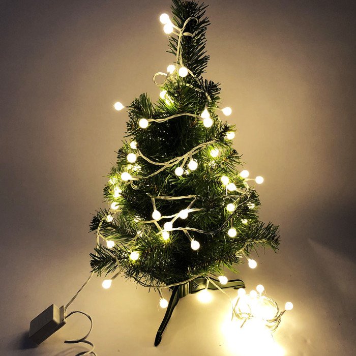 Гірлянда на ялинку, гірлянда для будинку, теплий білий. 5 режимів. Білий провід. 7м