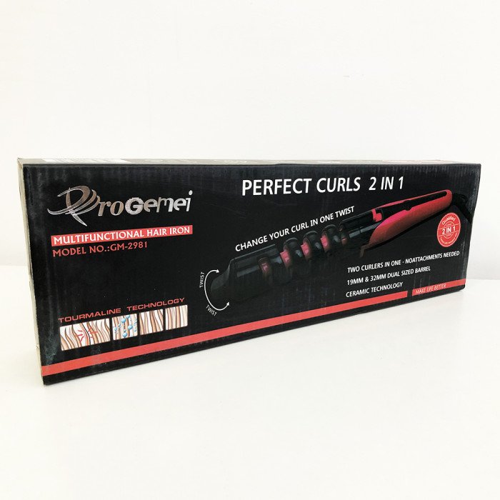 Плойка для завивки волосся GEMEI GM-2981. Колір рожевий