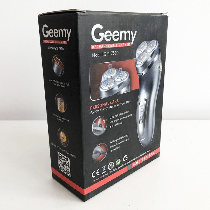 Електробритва з триммером GEMEI GM-7500, електробритва з насадками для бороди, триммер для бороди