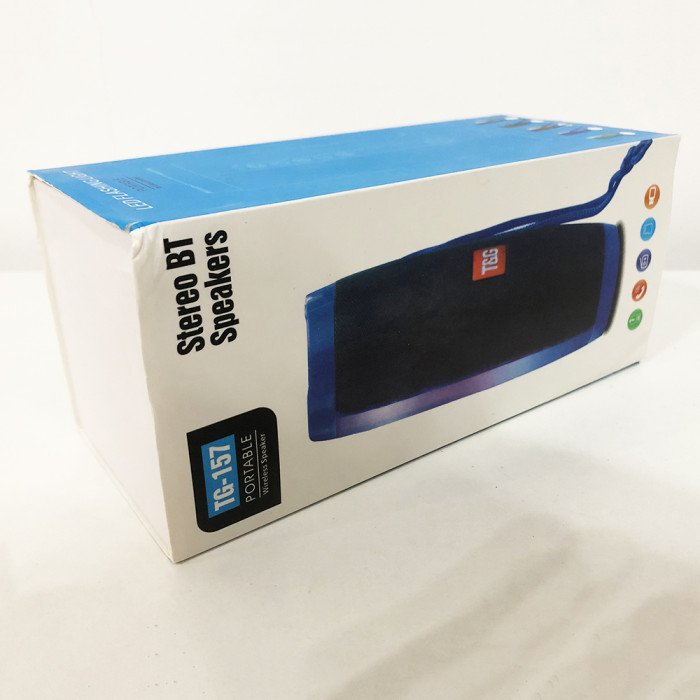 Портативна bluetooth колонка вологостійка TG157 Pulse з різнокольоровою підсвіткою. Колір червоний