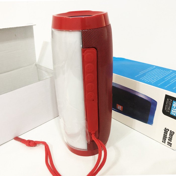 Портативна bluetooth колонка вологостійка TG157 Pulse з різнокольоровою підсвіткою. Колір червоний