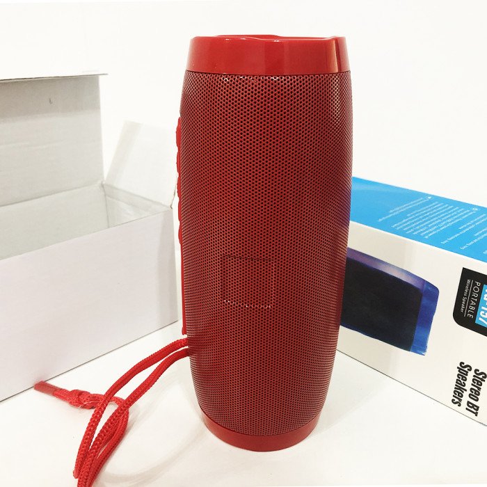 Портативна bluetooth колонка вологостійка TG157 Pulse з різнокольоровою підсвіткою. Колір червоний