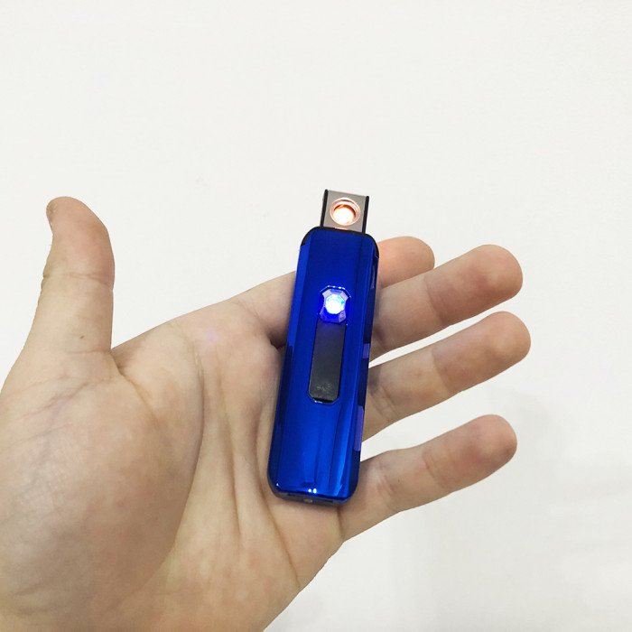Запальничка електрична, акумуляторна подарункова запальничка, запальничка на зарядці. Колір: синій