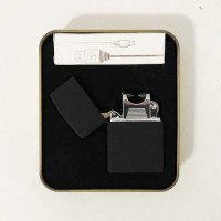 Запальничка імпульсна NB USB-215, Запальничка акумуляторна подарункова, USB запальничка. Колір: чорний