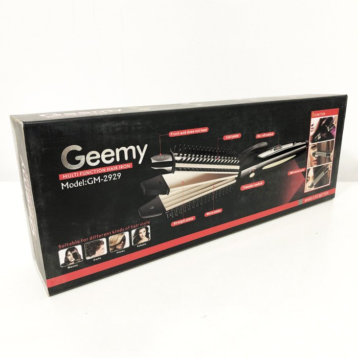 Щипці гребінець для волосся GEMEI GM-2929. Колір чорний