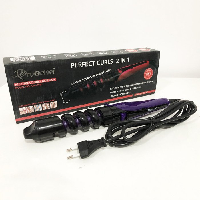 Плойка для завивки волосся GEMEI GM-2981. Колір фіолетовий