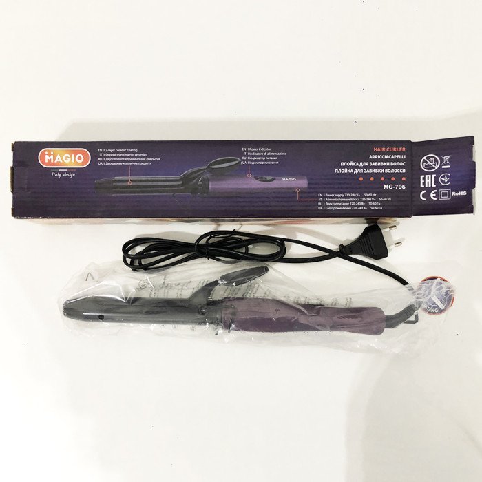 Щипці плойка для завивки волосся MAGIO МG-706, стайлер для укладання, плойка спіральна для завивки волосся