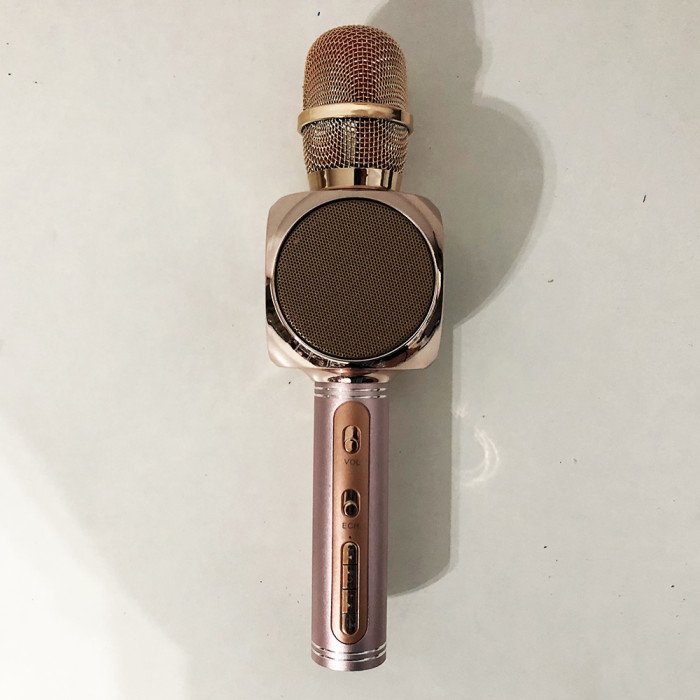 Бездротовий Bluetooth Мікрофон для Караоке Мікрофон DM Karaoke Y 63 + BT. Колір рожевий