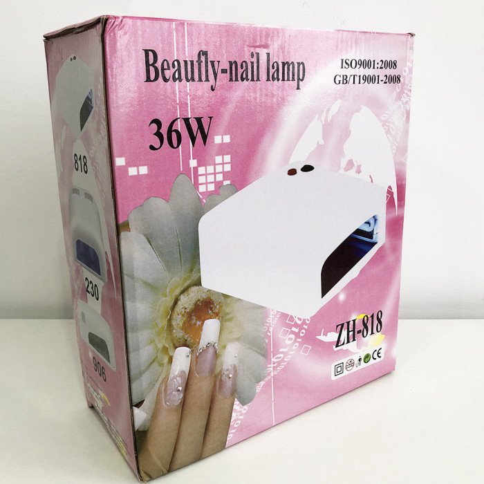Лампа для манікюру з таймером ZH-818, УФ лампа для сушіння гель лаку, Лампа для манікюру лаком. Колір: білий