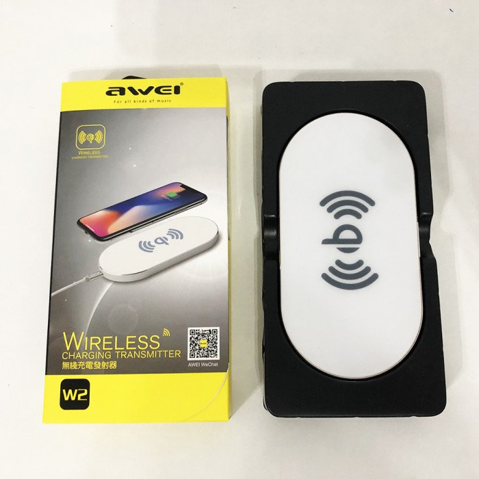 Бездротовий зарядний пристрій Awei W2, бездротовий зарядний пристрій підставка. Колір: білий