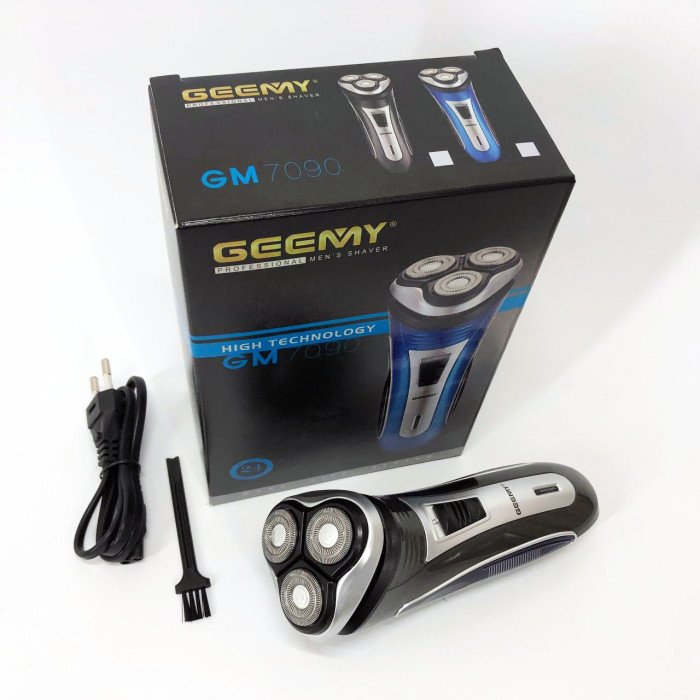 Електробритва GEEMY GM-7090 3 в 1 тример, бездротова електробритва, Тример для вусів. Колір: синій