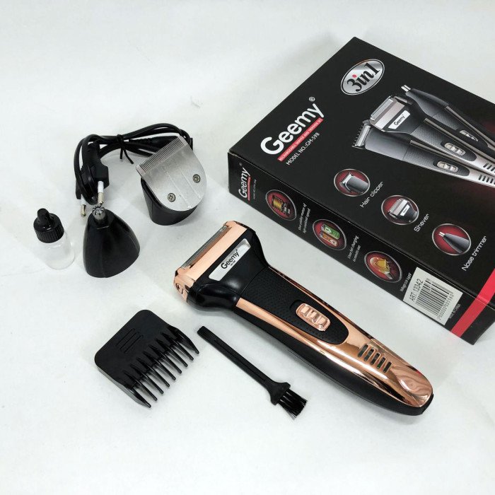 Тример універсальний GEMEI GM-598, професійна електробритва, бритва для бороди. Колір: золотий