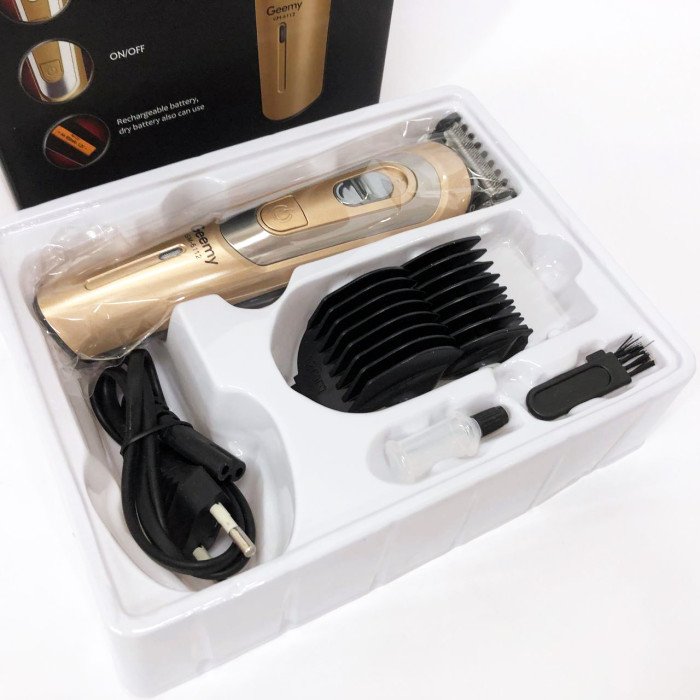 Бездротова машинка для стрижки волосся GEMEI GM-6112 акумуляторна. Колір: золотий