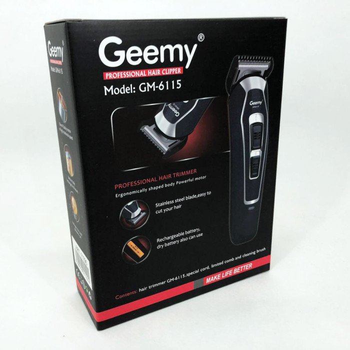 Машинка для стрижки GEMEI GM-6115, машинка для стрижки бездротова. Колір: синій