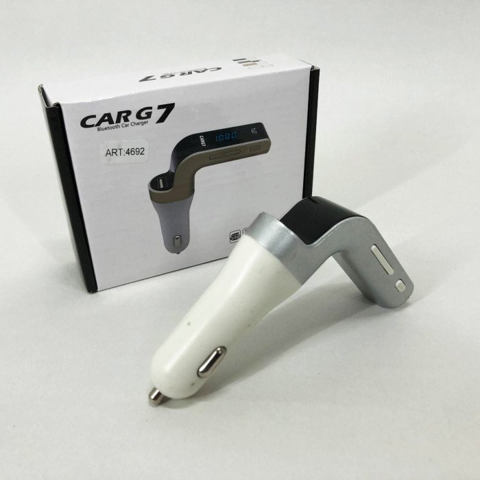 Модулятор FM MOD G7 Bluetooth, Bluetooth модулятор в машину, Фм модулятор блютуз в машину. Колір: сірий