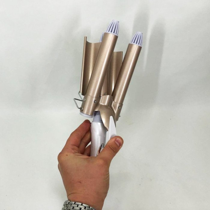 Плойка потрійна хвиля GEMEI GM-1988-25 керамічне покриття з регулювань температури