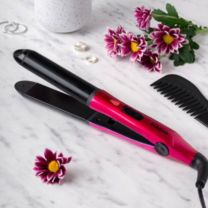 Щипці плойка-випрямляч MAGIO MG-678, Випрямляч для волосся 2в1, Гофре плойка прасок для волосся