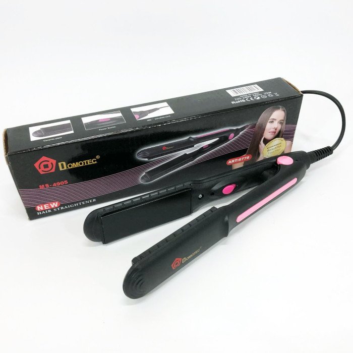 Щипці, плойка прасок DOMOTEC MS-4905, Щітка щипці для випрямлення волосся. Колір: рожевий