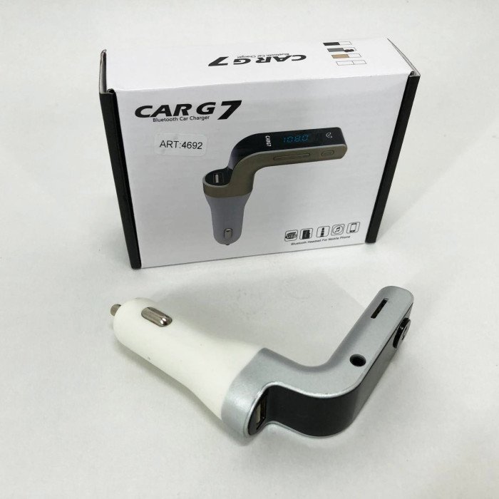 Модулятор FM MOD G7 Bluetooth, Bluetooth модулятор в машину, Фм модулятор блютуз в машину. Колір: сірий