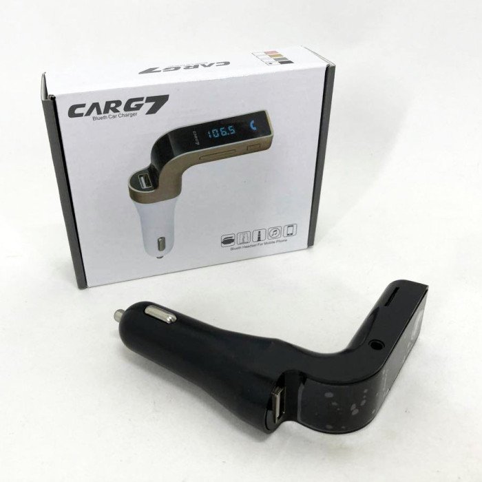 Модулятор FM MOD G7 Bluetooth, блютуз фм передавач для автомагнітоли, блютуз трансмітер. Колір: чорний