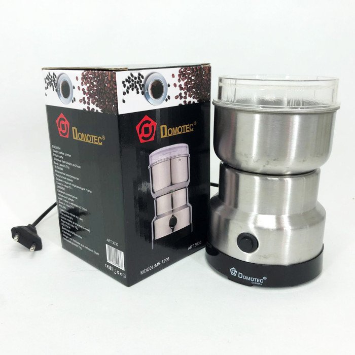 Кавомолка DOMOTEC MS-1206 (150Вт, 70г), кавомолка електрична для турки, роторна кавомолка