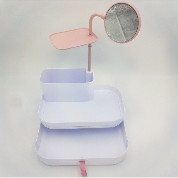 Настільний бокс для зберігання косметики з висувними ящиками і дзеркалом органайзер