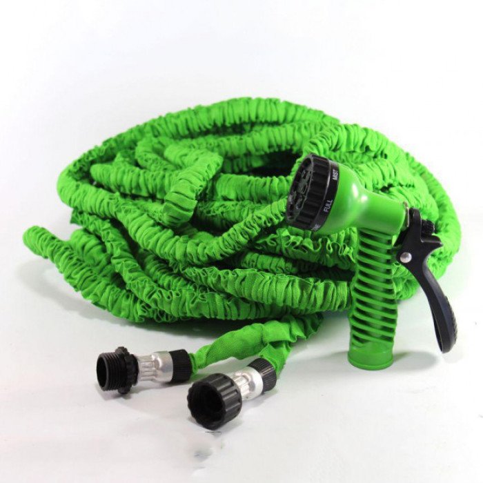 Шланг садовий Magic House 15.0м з розпилювачем (6 режимів). Колір: зелений