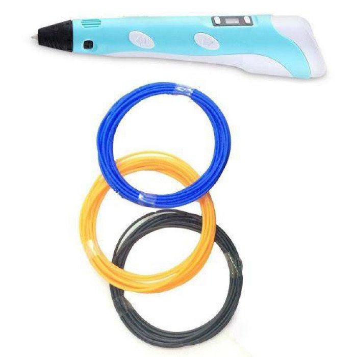 3D ручка Smart 3D Pen 2 c LCD дисплеєм, Цікава ручка 3д для дітей, Оригінальна. Колір: блакитний