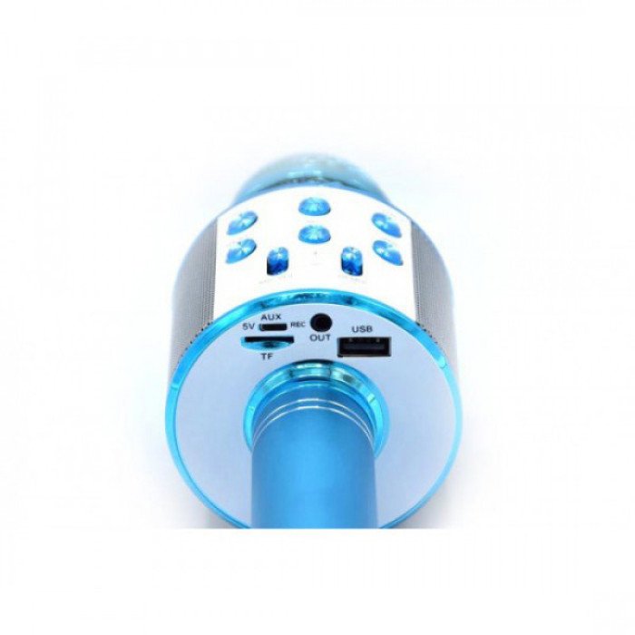 Безпровідний мікрофон для караоке WS-858 WSTER BLACK. Колір блакитний