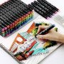 Скетч маркери 24 шт, Набір двосторонніх маркерів sketch, Спеціальні фломастери для малювання