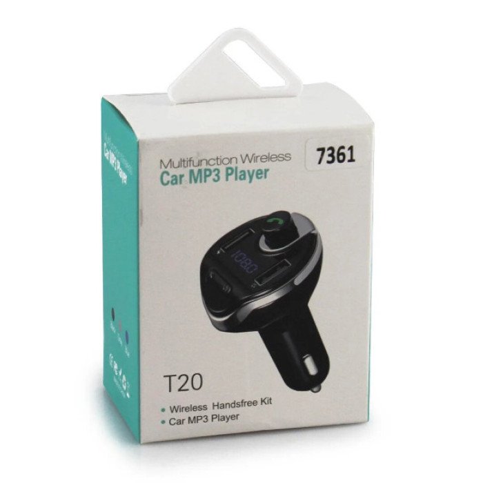 Трансмітер для авто FM MOD-T20, USB, MicroSD. Колір чорний