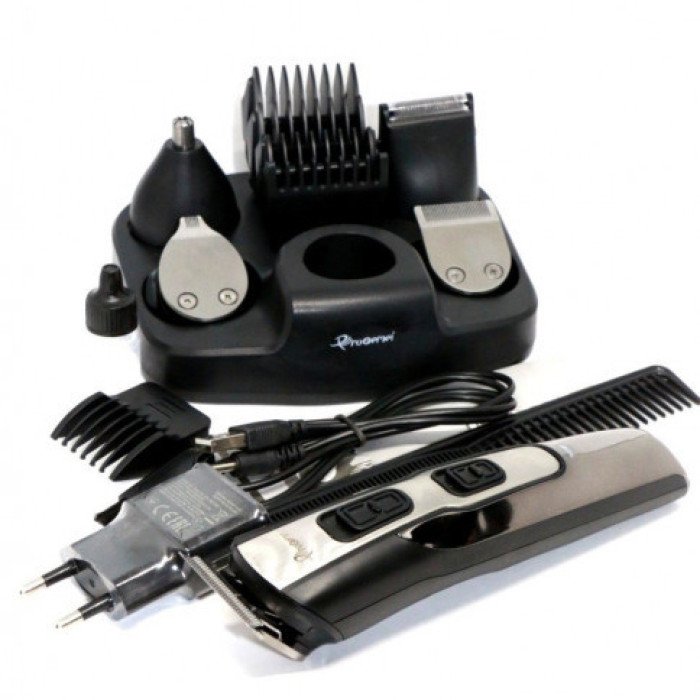 Машинка для стрижки 10в1 GEMEI GM-592, тример для бороди, триммер бездротової. Колір: чорний