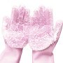 Силіконові рукавички Magic Silicone Gloves Pink для прибирання чистки миття посуду для будинку. Колір рожевий