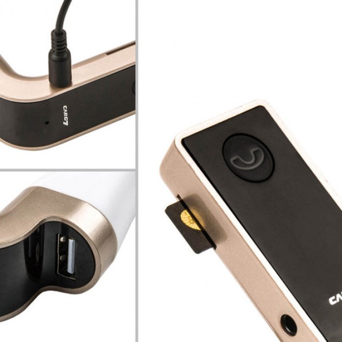 Автомобільний FM модулятор Car G7 FM Modulator Bluetooth Fm модулятор USB Usb трансмітер. Колір: золотий