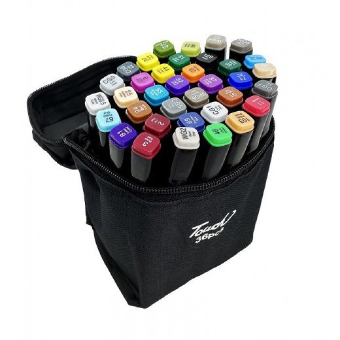 Набір фломастерів для скетчингу 36 шт, Двосторонні маркери touch, Touch маркери
