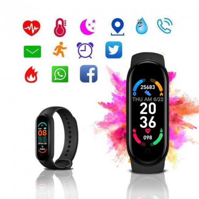 Фітнес браслет FitPro Smart Band M6 (смарт годинник, пульсоксиметр, пульс). Колір: чорний