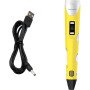 3D ручка Smart 3D Pen 2 c LCD дисплеєм, Дитяча електро ручка для фігурок із пластику. Колір: жовтий
