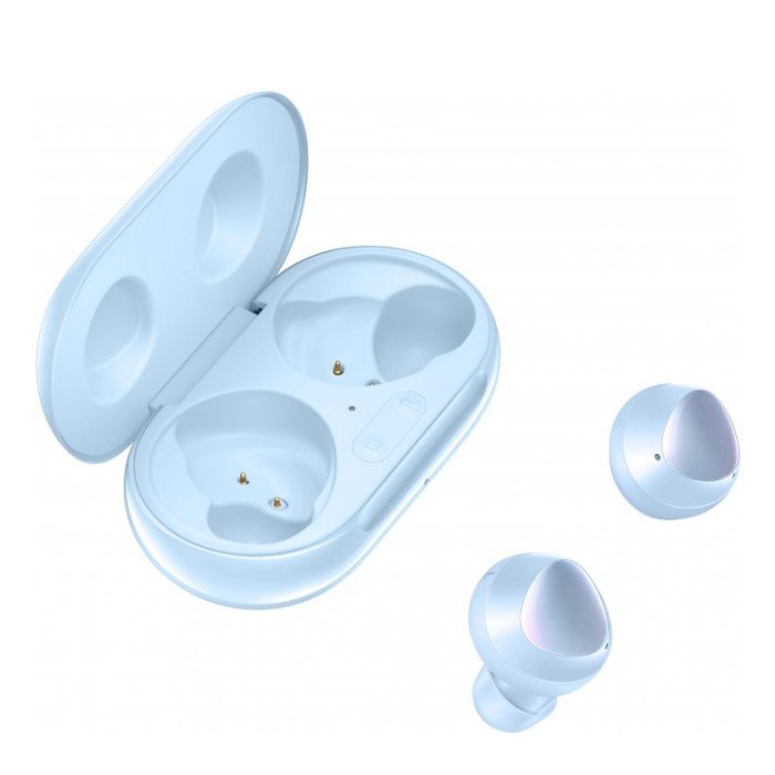Бездротові навушники, блютуз навушники Samsung Buds+ з кейсом. Колір блакитний
