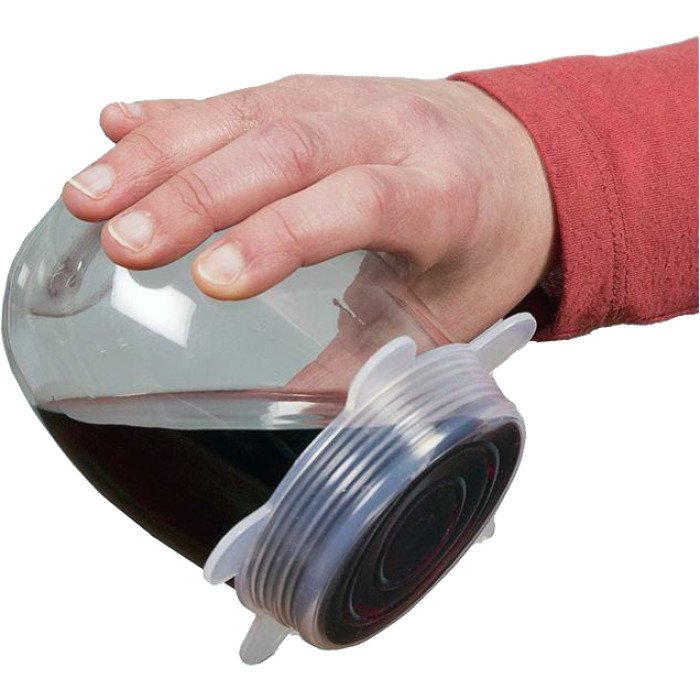 Набір силіконових кришок для посуду 6 шт універсальні. Колір білий