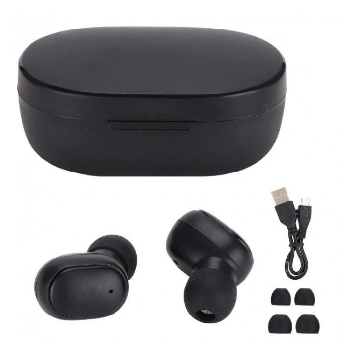 Навушники бездротові блютуз TWS MiPods A6S True, бездротові навушники для смартфона. Колір чорний