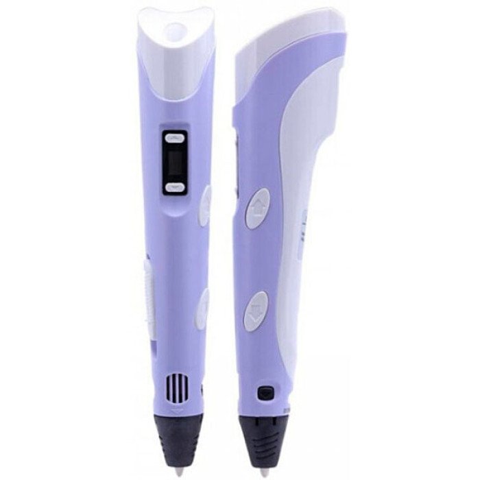 3D ручка Smart 3D Pen 2 c LCD дисплеєм, Ручка для об'ємного малювання, Дитяча 3д ручка. Колір: фіолетовий