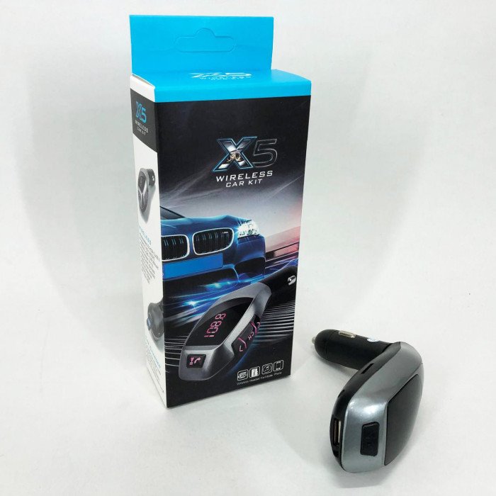 Автомобільний bluetooth fm модулятор X5 ВТ для автомагнітоли, mp3/фм трансмітер з дисплеєм