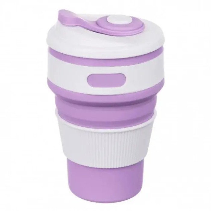Кружка туристична (складна/силіконова), похідна чашка силіконова складана. Колір: фіолетовий